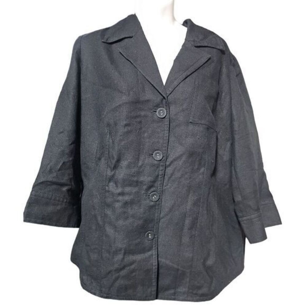 Studio Liz Claiborne Wheaten Linen Button Shacket‎ Womens Plus 1X